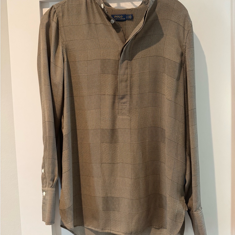 Polo by Ralph Lauren Women’s Brown Houndstooth Blouse